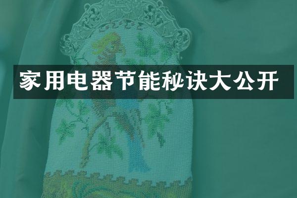 家用电器节能秘诀大公开