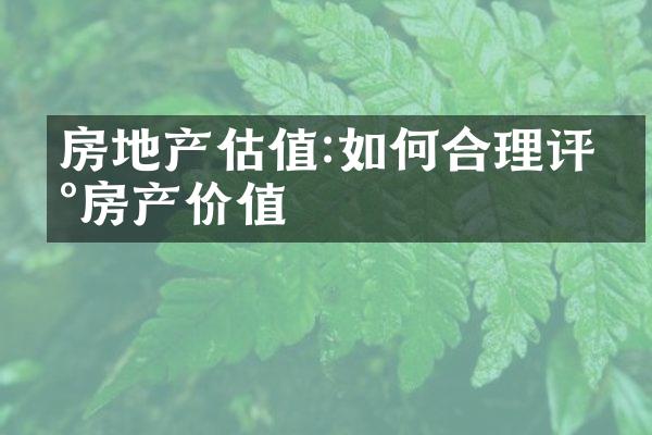 房地产估值:如何合理评估房产价值