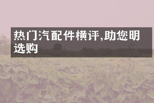 热门汽配件横评,助您明智选购