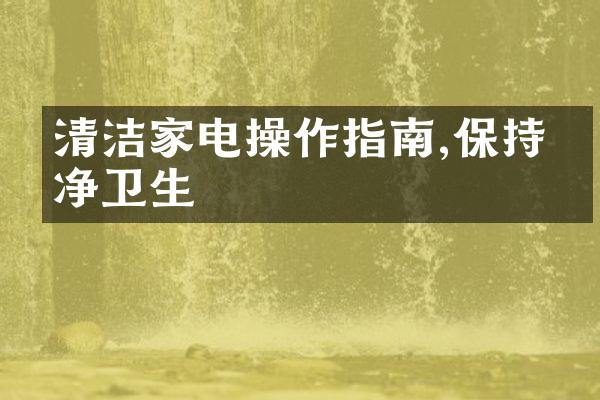 清洁家电操作指南,保持洁净卫生
