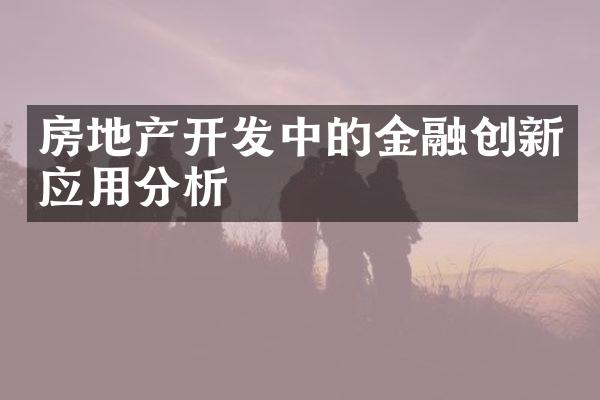 房地产开发中的金融创新应用分析