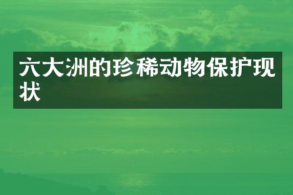 六大洲的珍稀动物保护现状