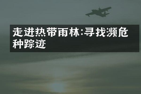 走进热带雨林:寻找濒危物种踪迹