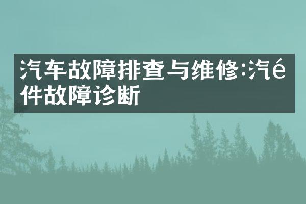 汽车故障排查与维修:汽配件故障诊断