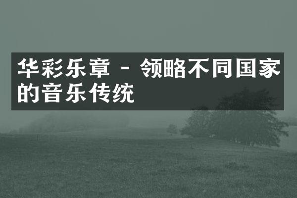 华彩乐章 - 领略不同国家的音乐传统