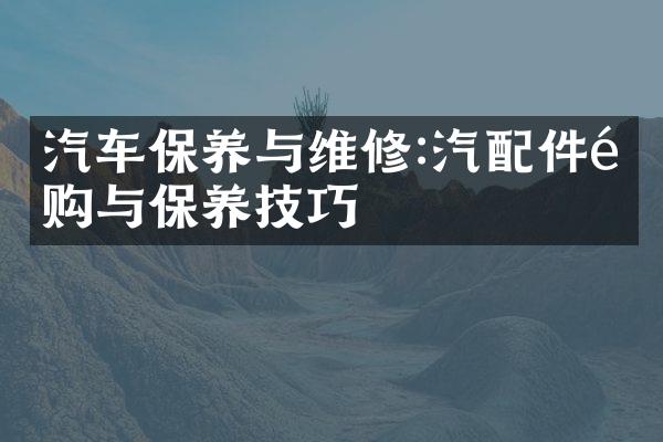 汽车保养与维修:汽配件采购与保养技巧