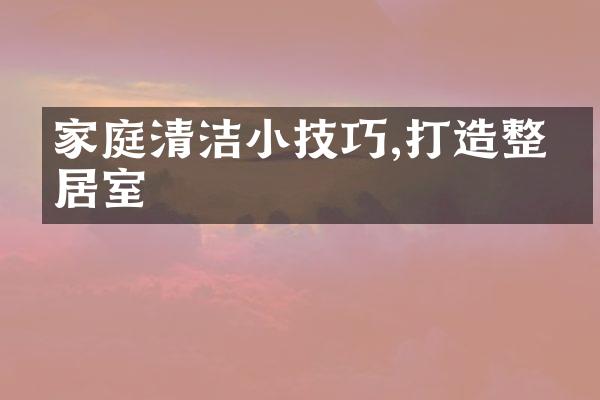 家庭清洁小技巧,打造整洁居室