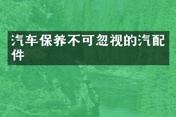 汽车保养不可忽视的汽配件
