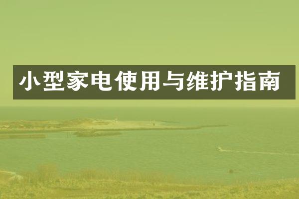 小型家电使用与维护指南
