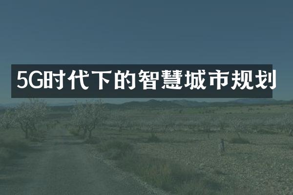 5G时代下的智慧城市规划