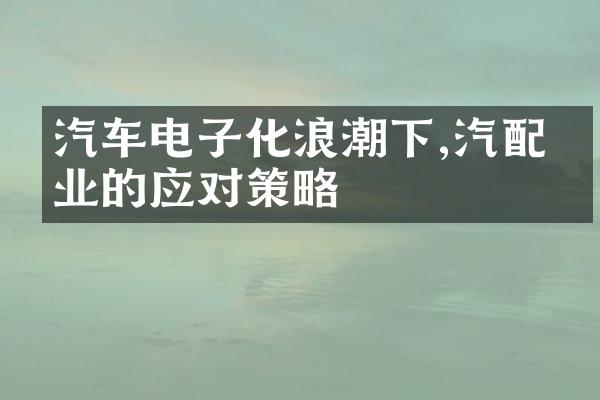 汽车电子化浪潮下,汽配企业的应对策略