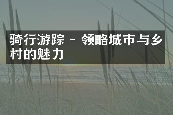 骑行游踪 - 领略城市与乡村的魅力