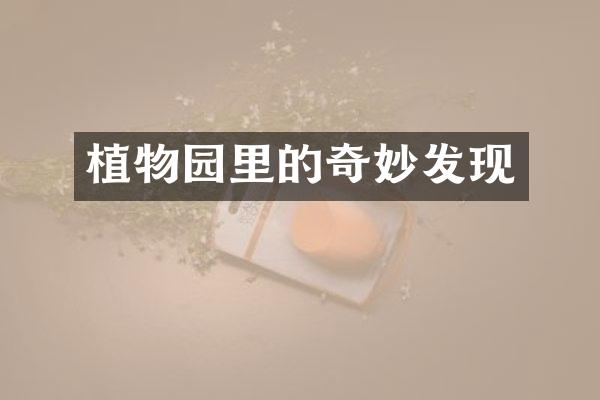 植物园里的奇妙发现