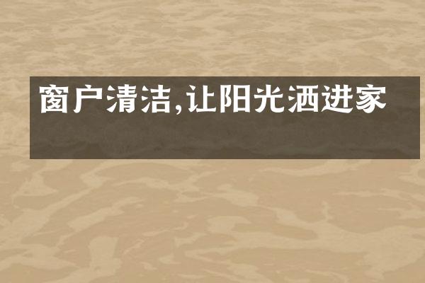 窗户清洁,让阳光洒进家中