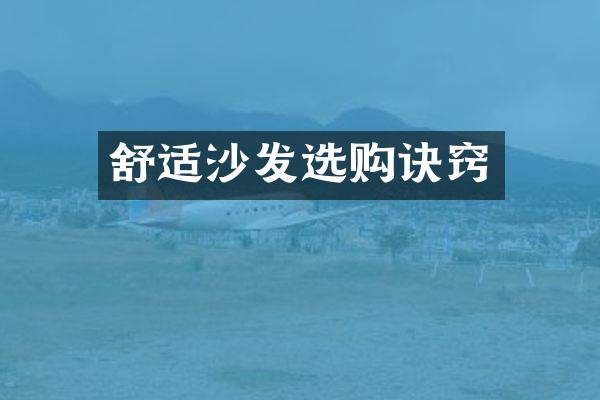 舒适沙发选购诀窍
