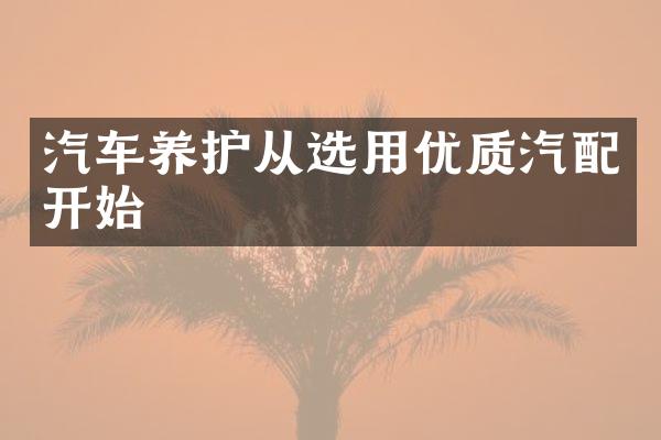 汽车养护从选用优质汽配开始