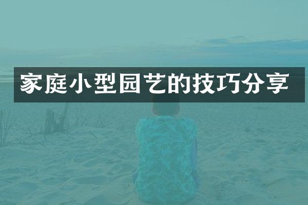 家庭小型园艺的技巧分享