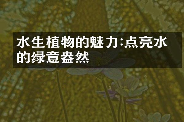 水生植物的魅力:点亮水景的绿意盎然