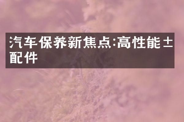 汽车保养新焦点:高性能汽配件