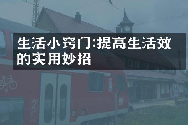 生活小窍门:提高生活效率的实用妙招