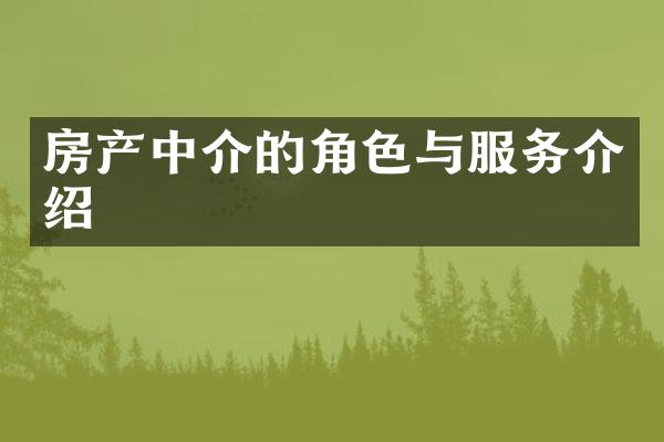 房产中介的角色与服务介绍