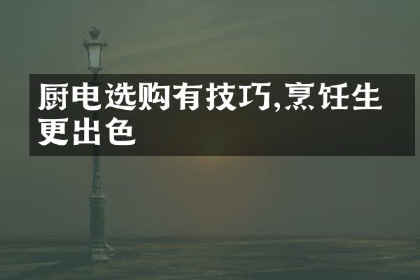 厨电选购有技巧,烹饪生活更出色
