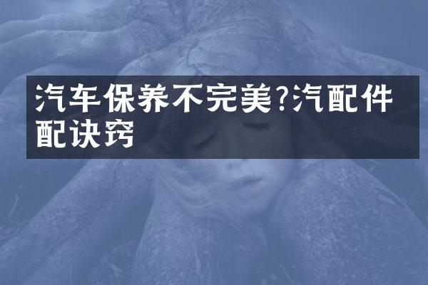 汽车保养不完美?汽配件搭配诀窍