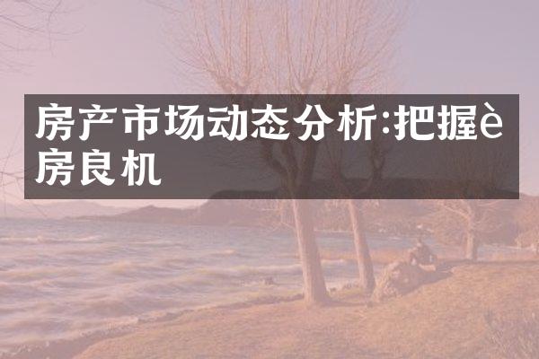 房产市场动态分析:把握购房良机
