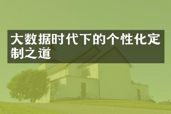 大数据时代下的个性化定制之道