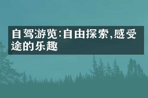 自驾游览:自由探索,感受旅途的乐趣