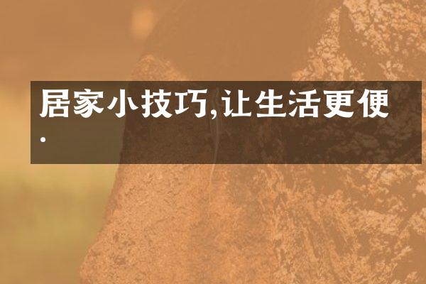 居家小技巧,让生活更便捷