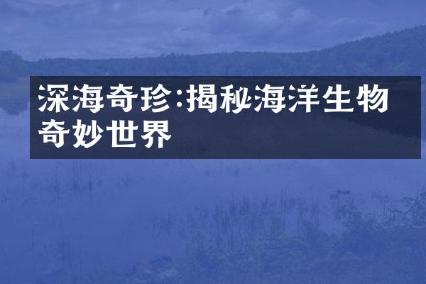 深海奇珍:揭秘海洋生物的奇妙世界