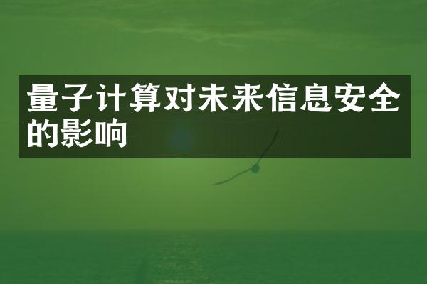 量子计算对未来信息安全的影响