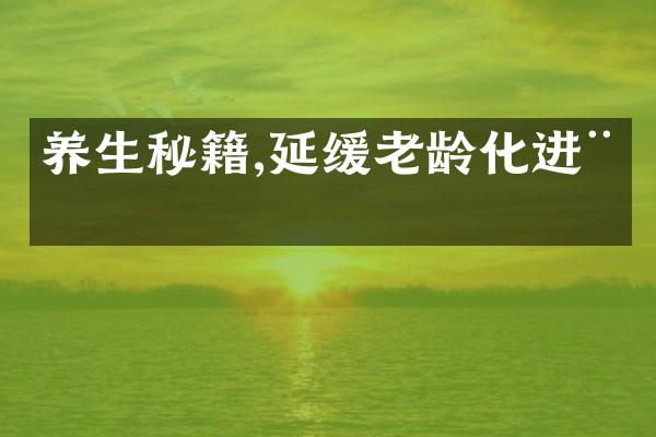 养生秘籍,延缓老龄化进程