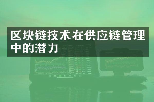 区块链技术在供应链管理中的潜力