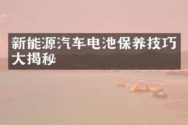 新能源汽车电池保养技巧大揭秘