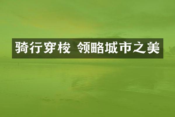 骑行穿梭 领略城市之美