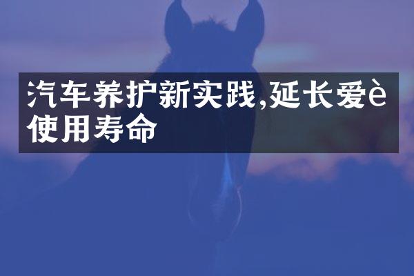 汽车养护新实践,延长爱车使用寿命