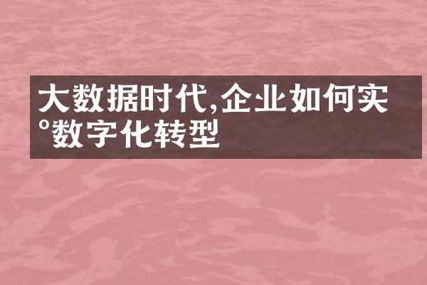 大数据时代,企业如何实现数字化转型