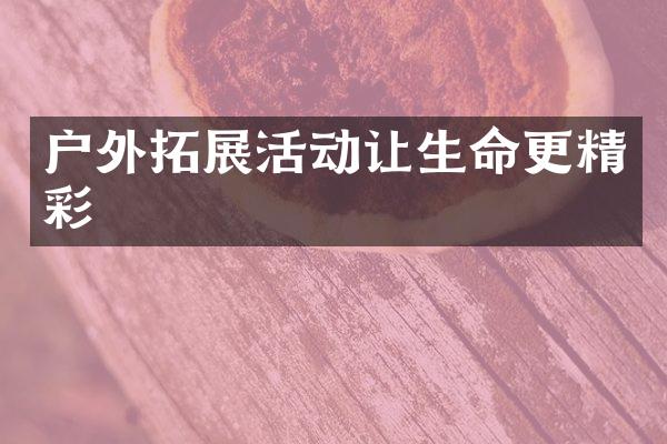 户外拓展活动让生命更精彩