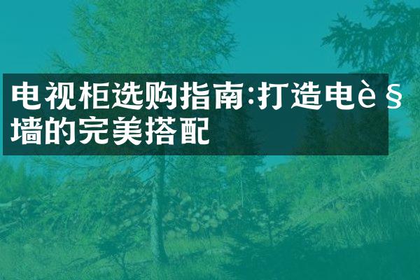 电视柜选购指南:打造电视墙的完美搭配