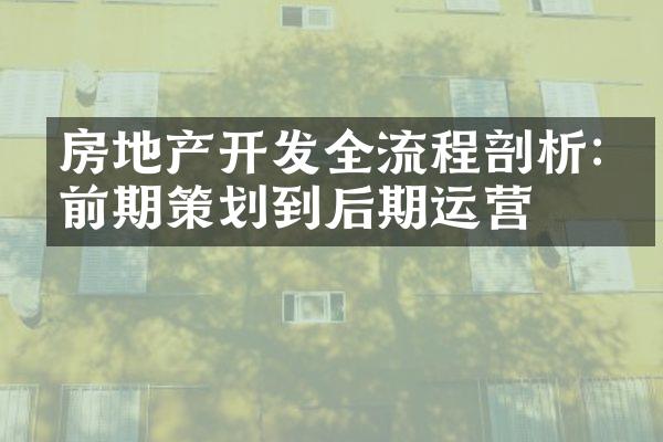 房地产开发全流程剖析:从前期策划到后期运营