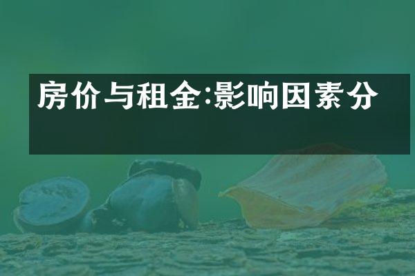 房价与租金:影响因素分析