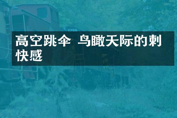 高空跳伞 鸟瞰天际的刺激快感