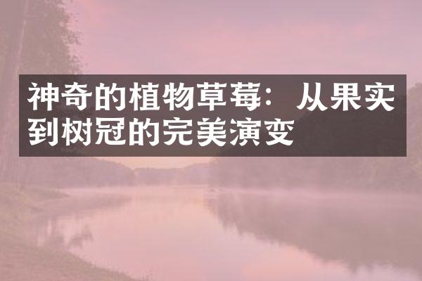 神奇的植物草莓：从果实到树冠的完美演变
