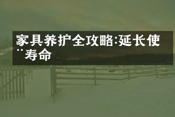家具养护全攻略:延长使用寿命