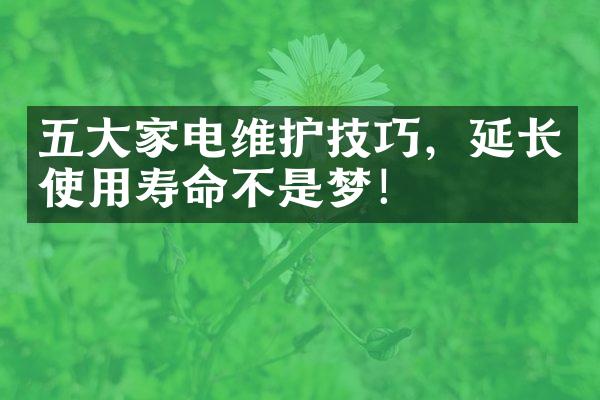 五大家电维护技巧，延长使用寿命不是梦！