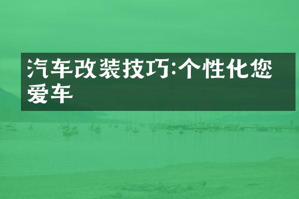 汽车改装技巧:个性化您的爱车