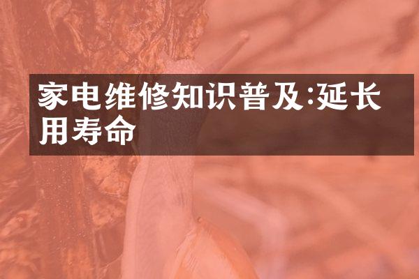 家电维修知识普及:延长使用寿命