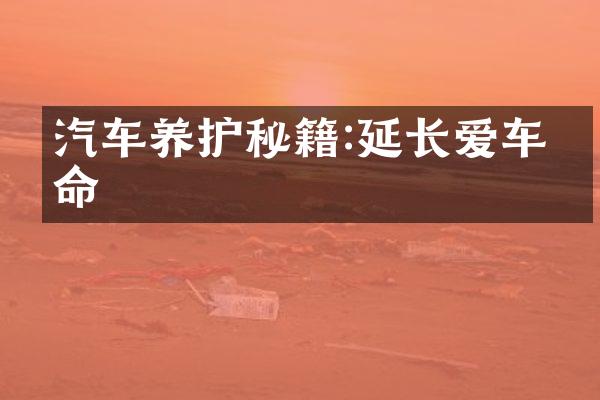 汽车养护秘籍:延长爱车寿命